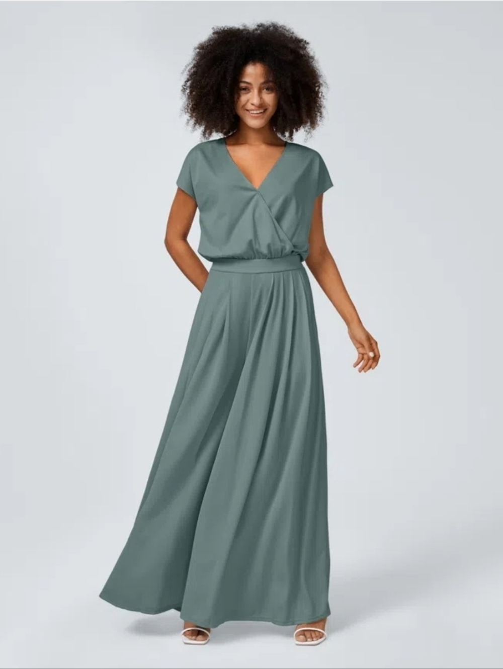 Halara Wide Leg Flowy Waffle Casual Jumpsuit Sz L - Picture 3 of 12